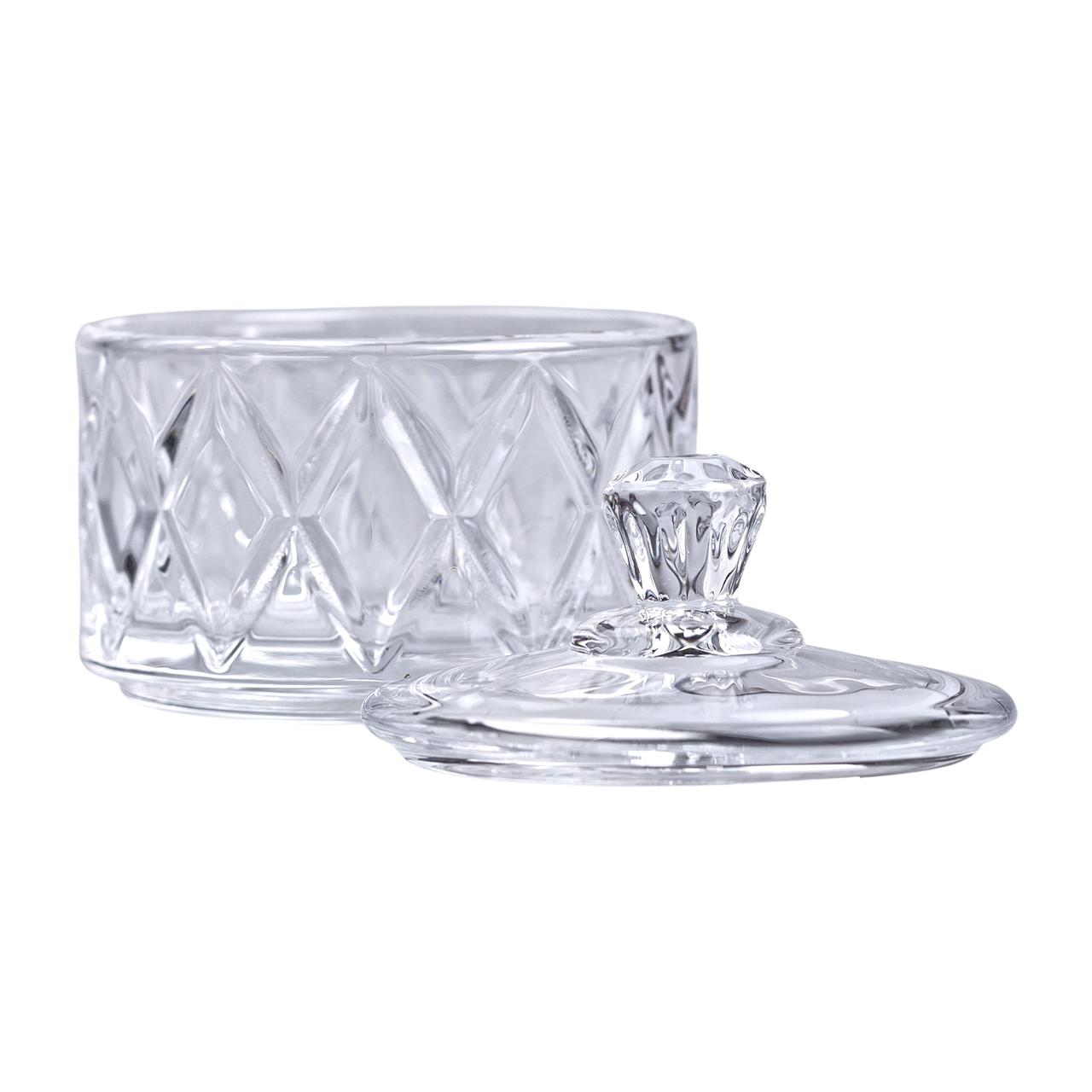 Цукерниця з кришкою Ø 6.5 см ваза цукерниця кругла скляна