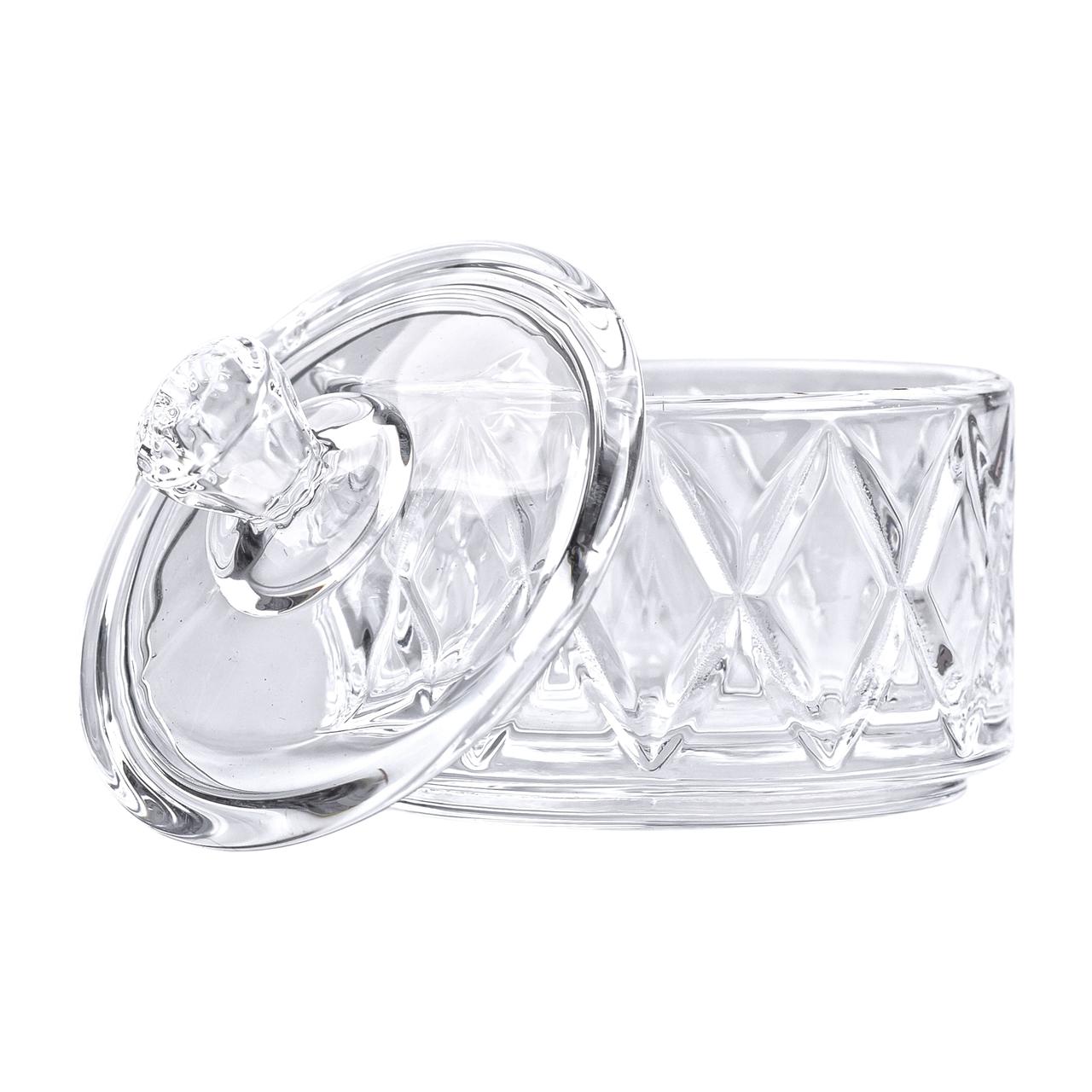 Цукерниця з кришкою Ø 6.5 см ваза цукерниця кругла скляна