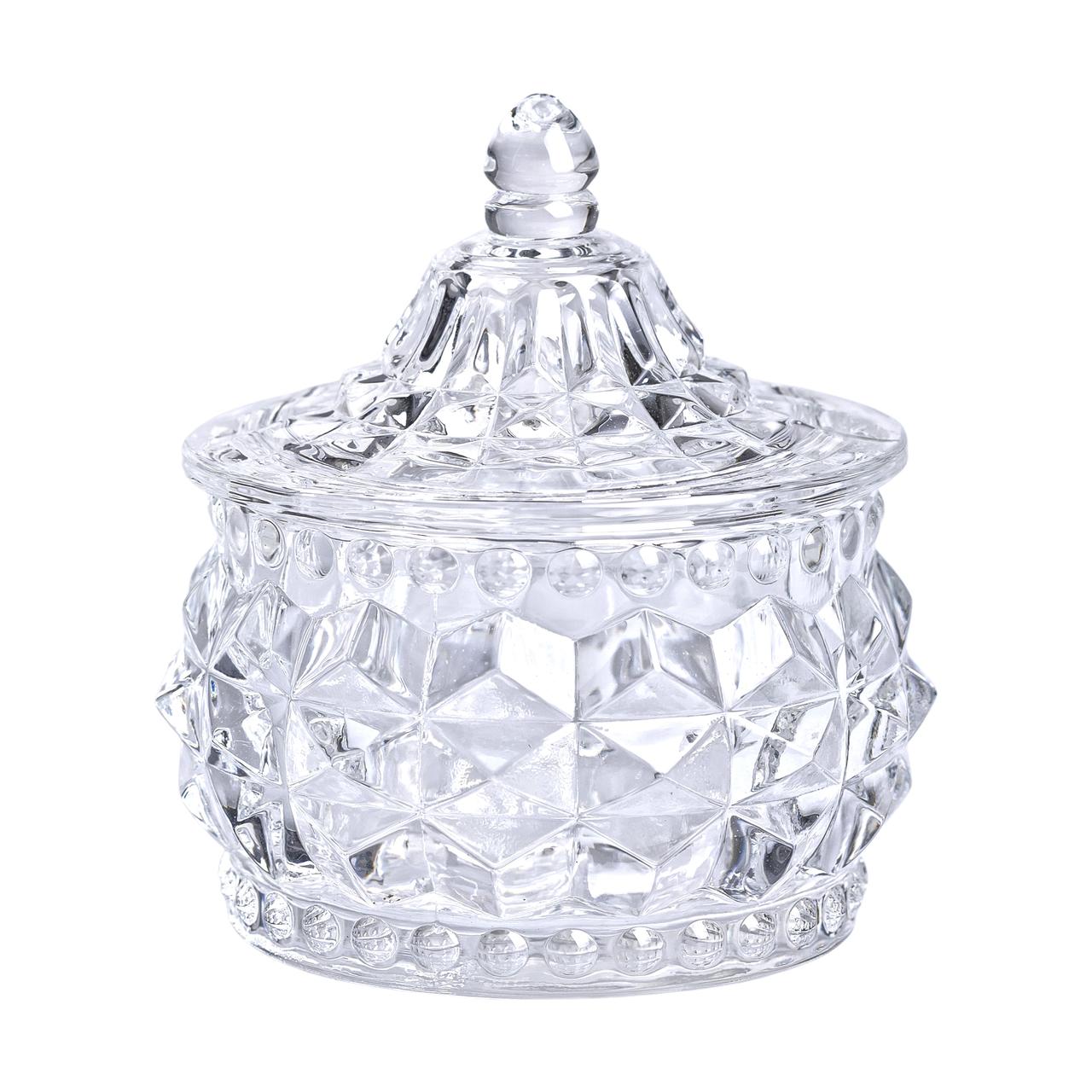 Цукерниця скляна з кришкою кругла Ø 8 см