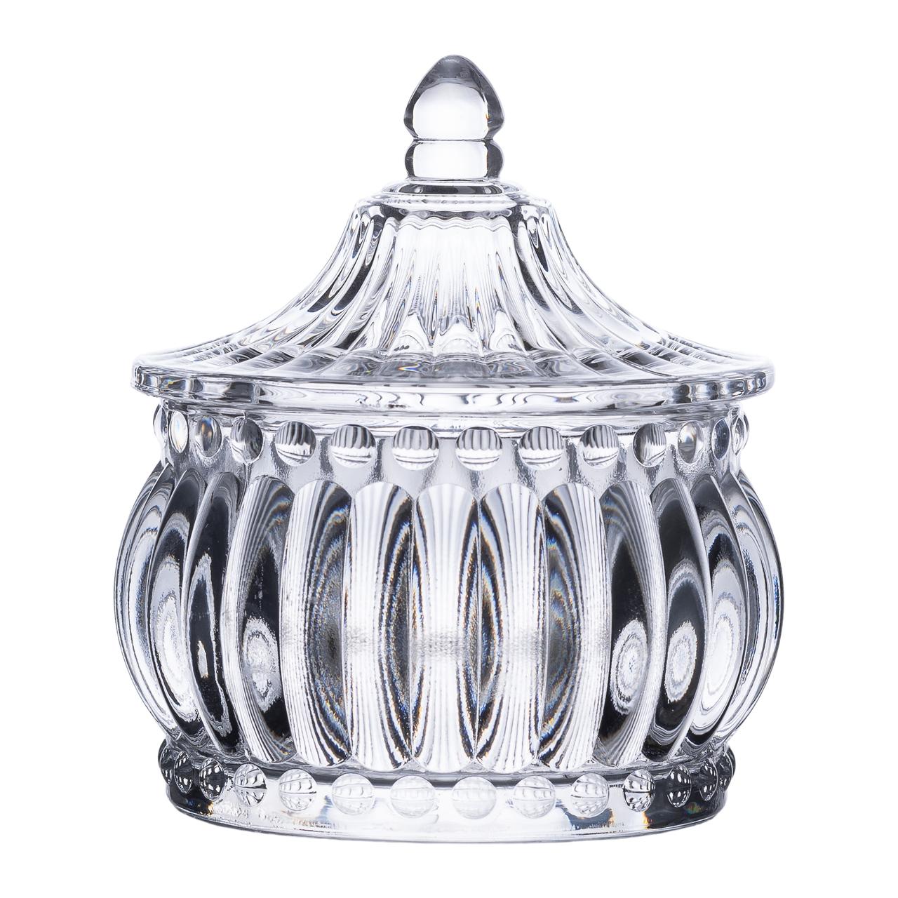 Цукерниця скляна з кришкою Ø 8 см у східному стилі