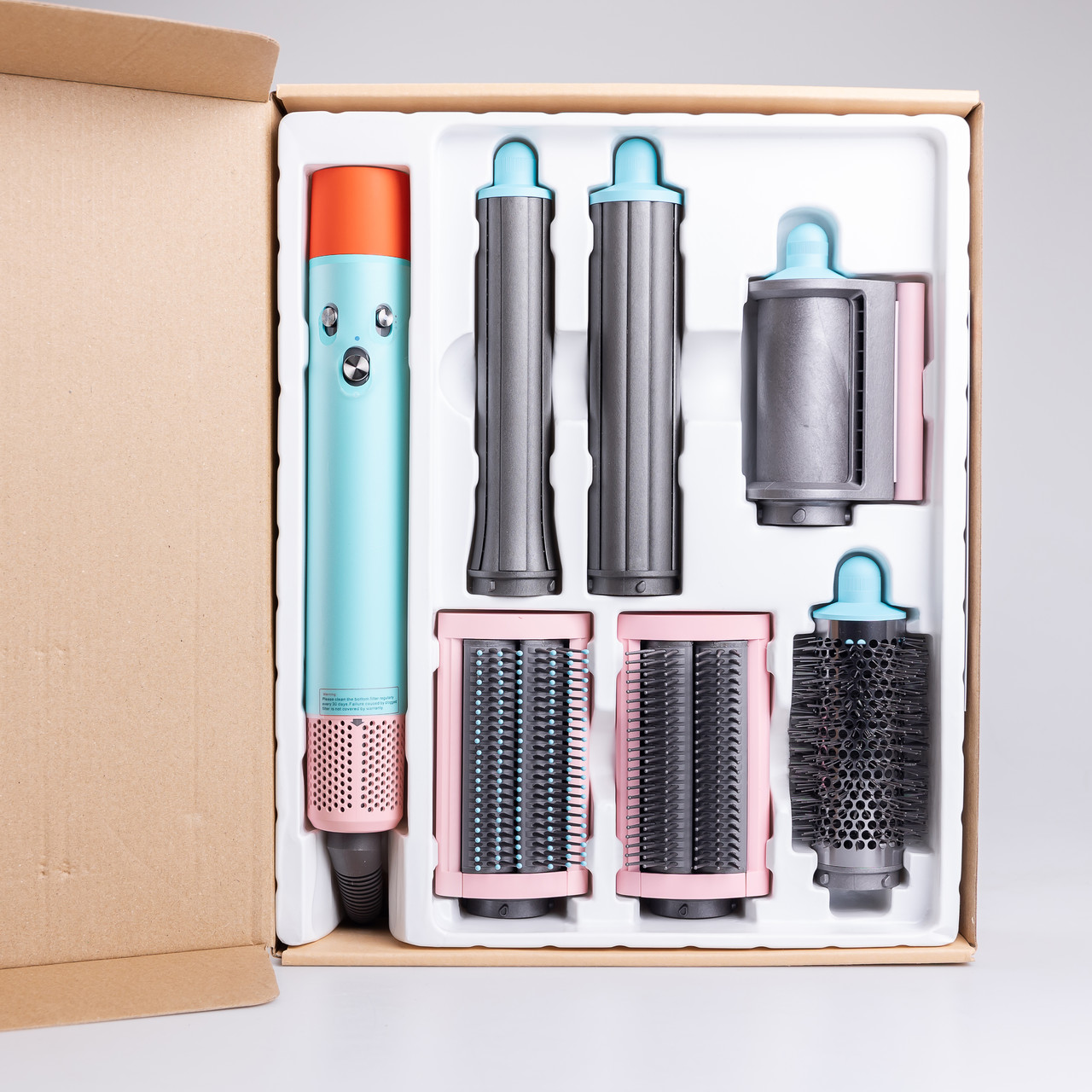 Мультисталер для волосся Airwrap Complete Long 6 насадок, блакитний