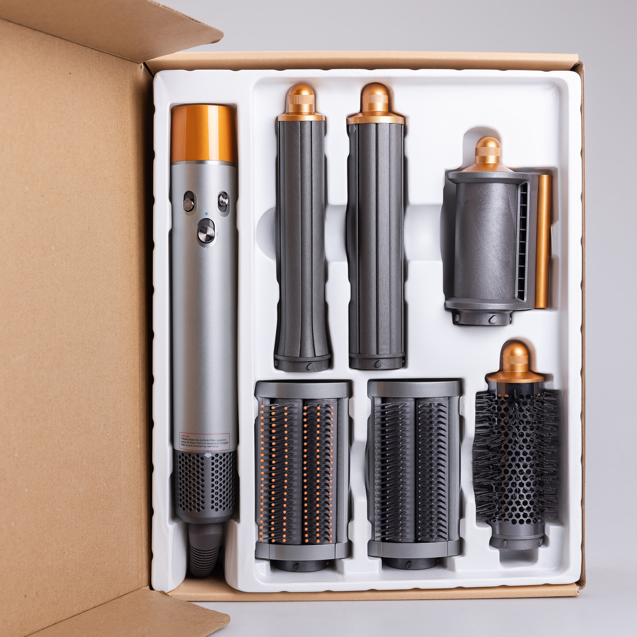 Мультисталер для волосся Airwrap Complete Long 6 насадок, сірий