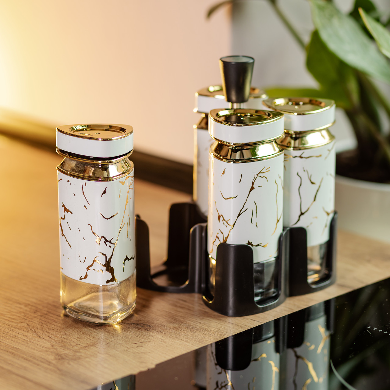 Набір баночок для спецій 4 шт 120 мл карусель для зберігання спецій