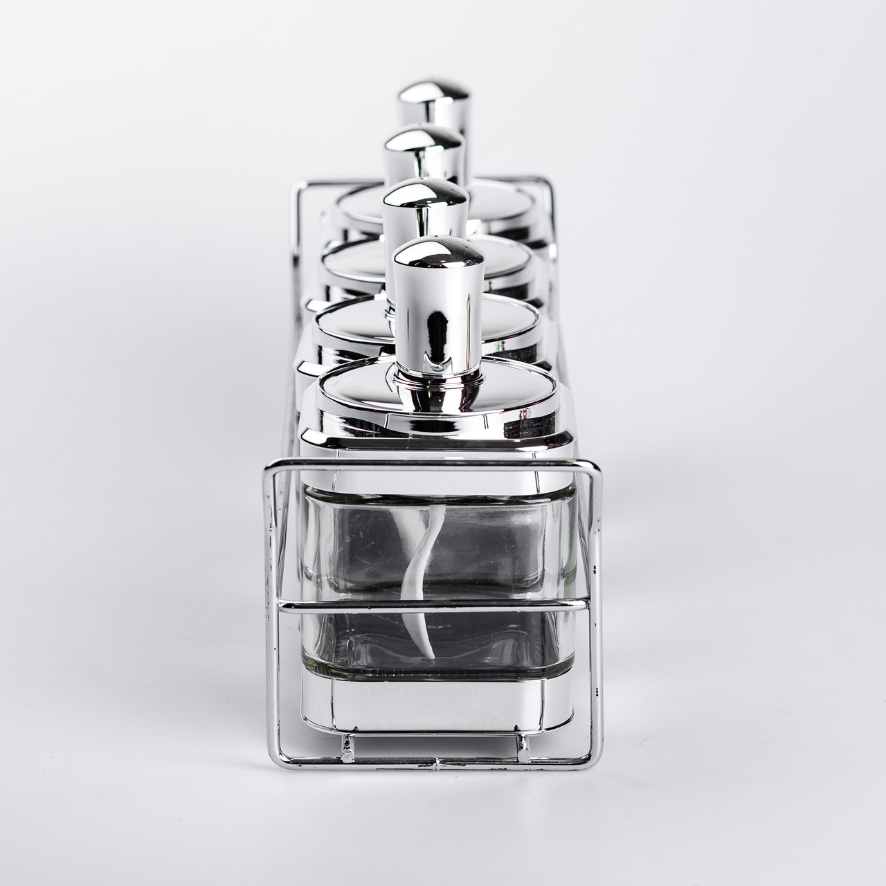 Набір банок для сипучих продуктів 4 штуки 350 мл скляні на підставці