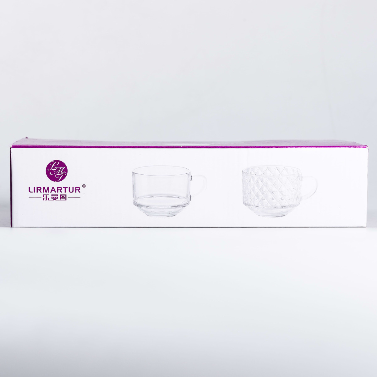 Набір чашок 6 шт для чаю та кави по 270 мл скляні прозорі