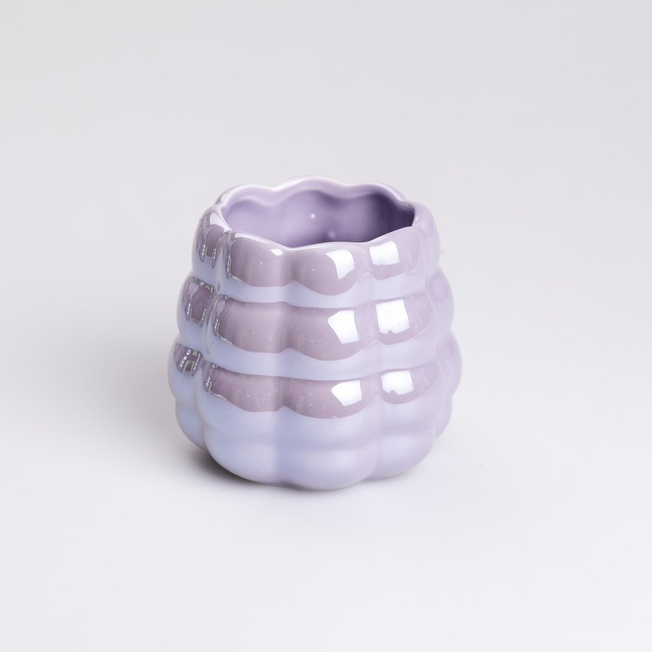 Набір десертних виделок і ложок на 3 персони з підставкою з кераміки 7 предметів Фіолетовий