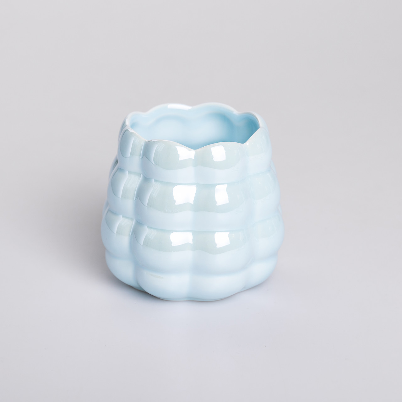 Набір десертних виделок і ложок на 3 персони з підставкою з кераміки 7 предметів Блакитний