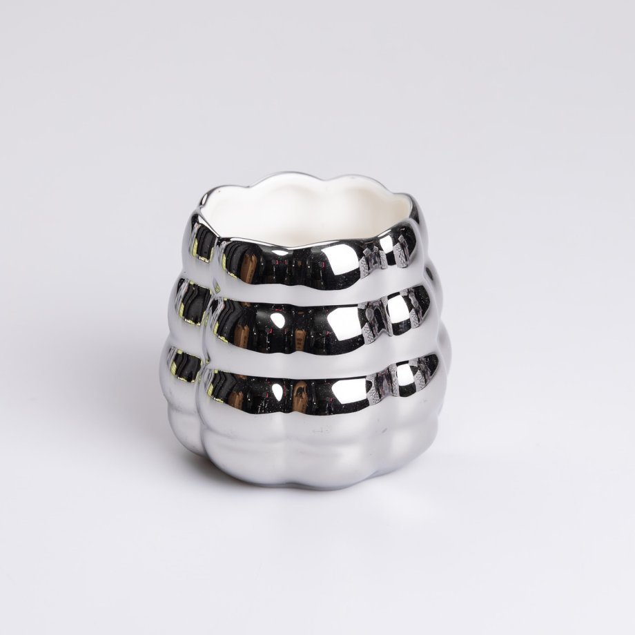 Набір десертних виделок і ложок на 3 персони з підставкою з кераміки 7 предметів Сірий