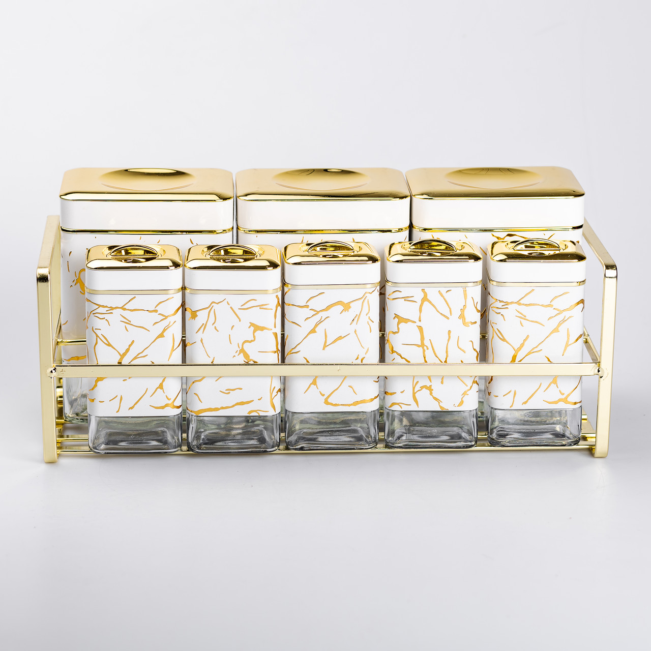 Набір для приправ та спецій на підставці 8 штук з кришками Білий