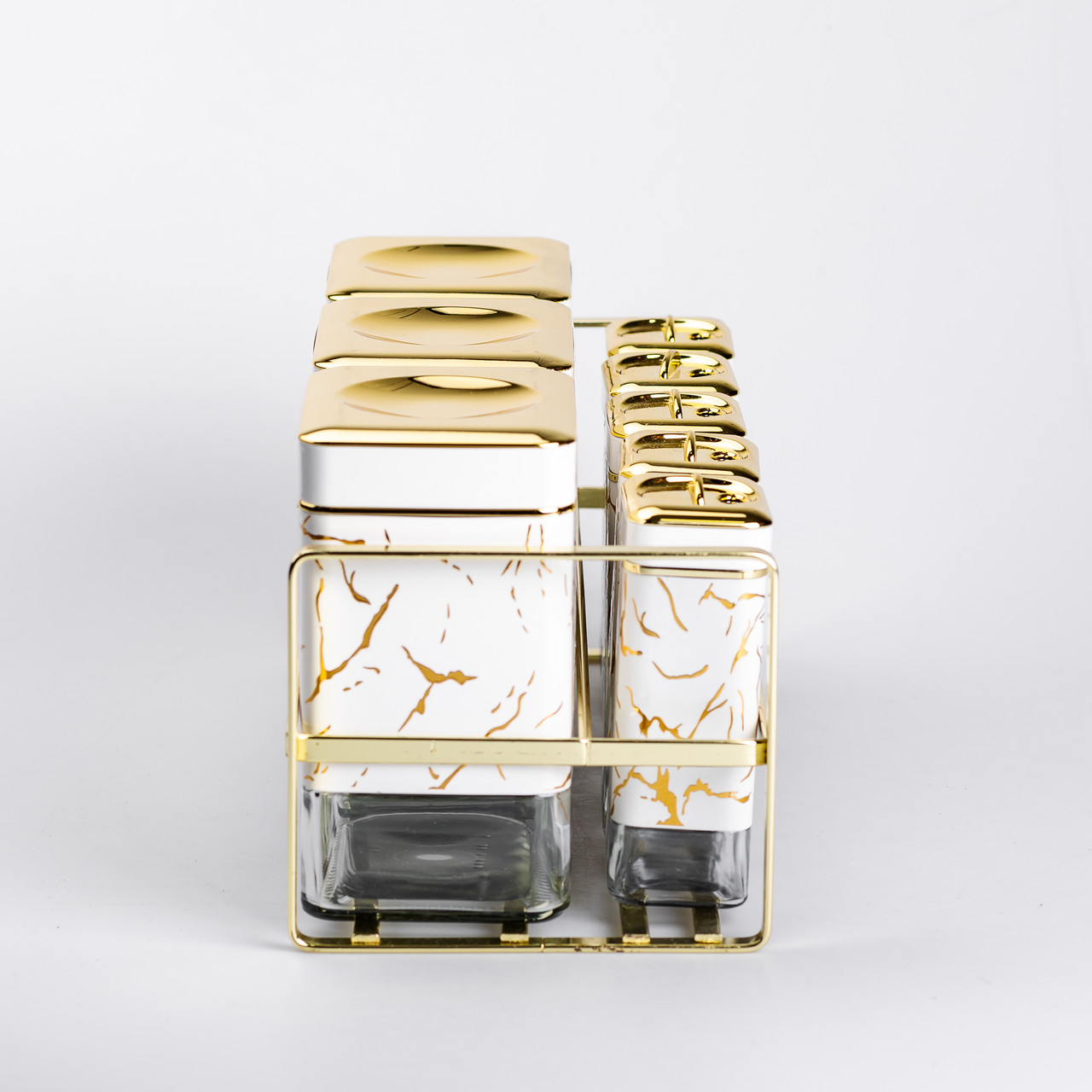 Набір для приправ та спецій на підставці 8 штук з кришками Білий