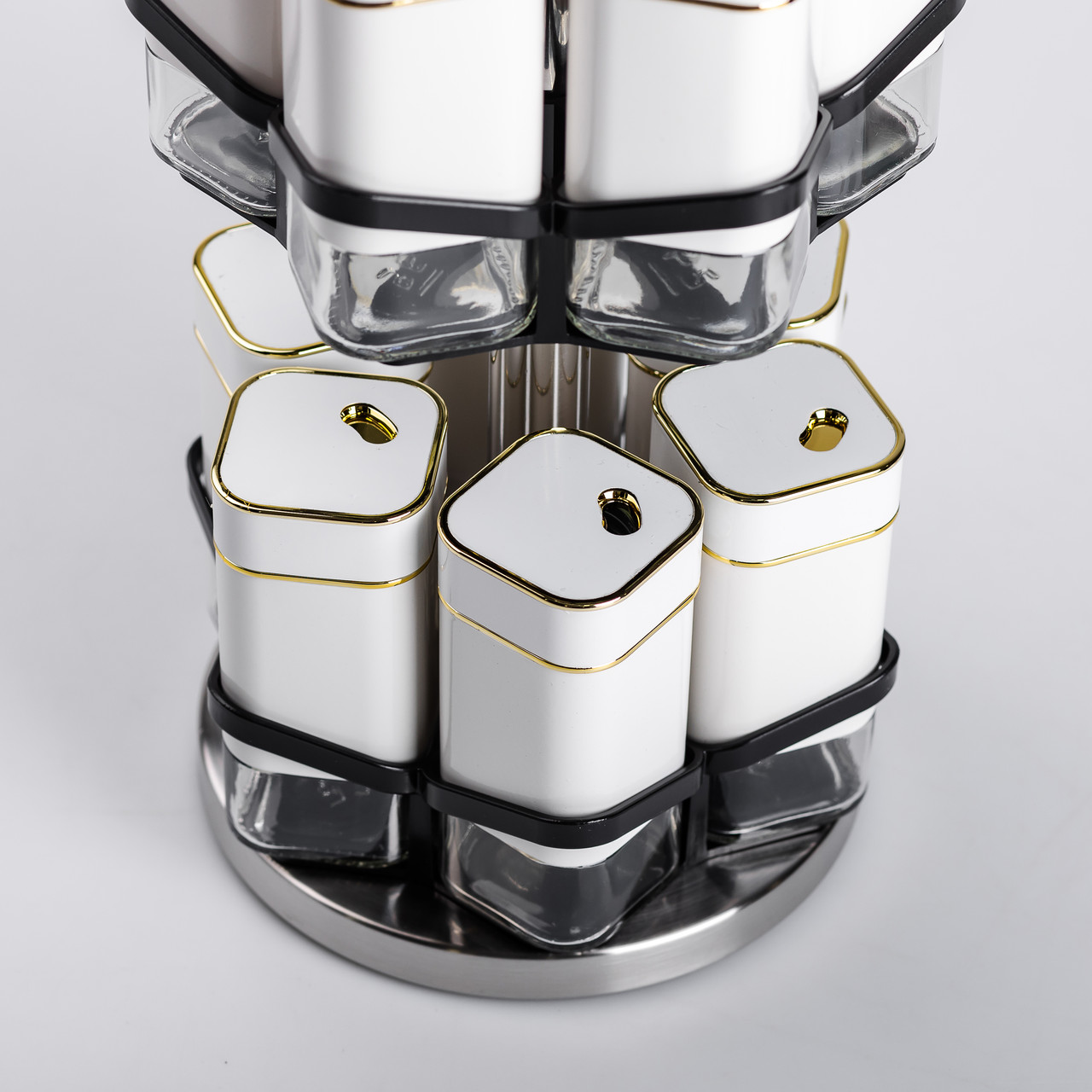 Набір для спецій на підставці 12 шт. 120 мл карусель для спецій Білий