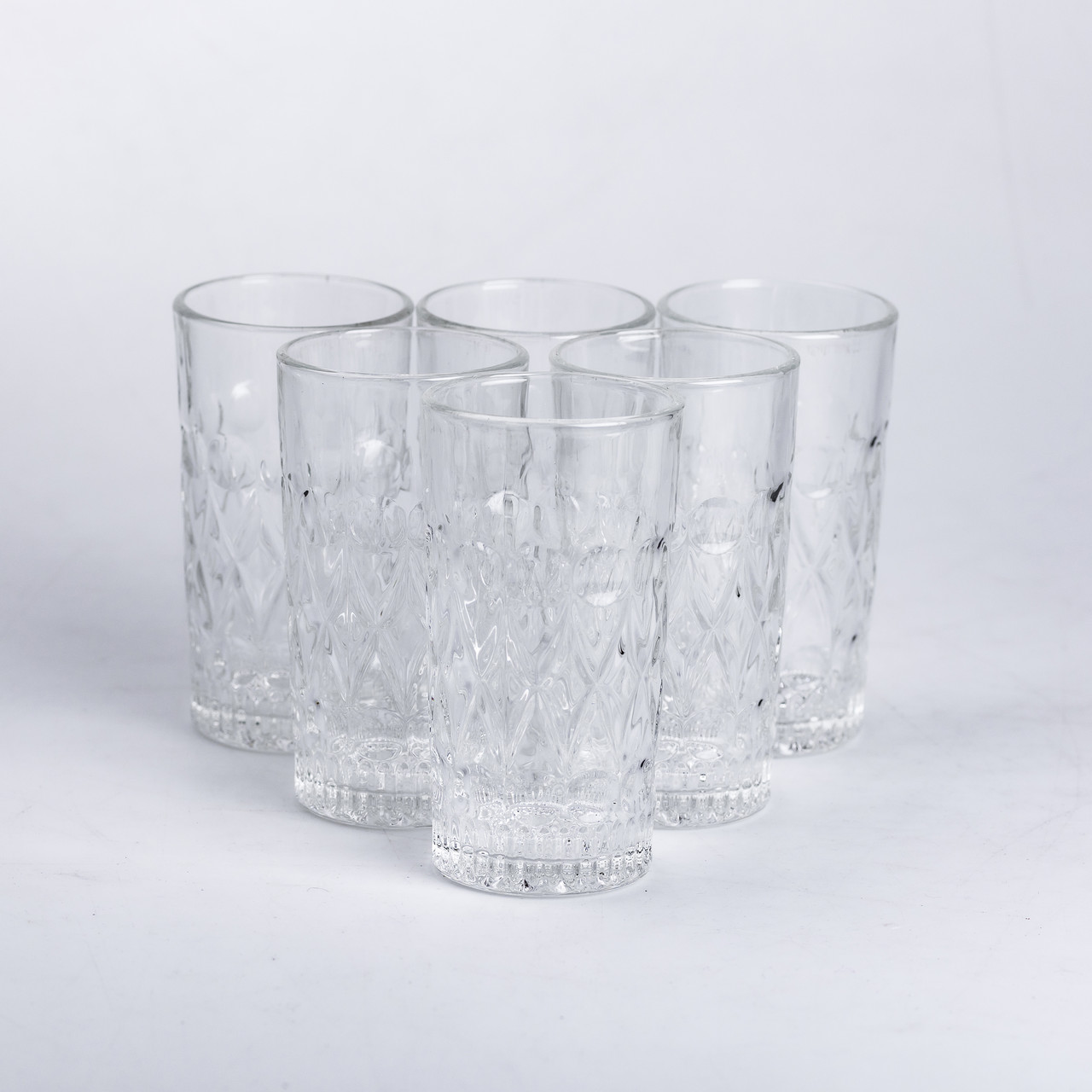 Набір фігурних склянок 6 шт. 300 мл скляні склянки для коктейлів, холодних напоїв