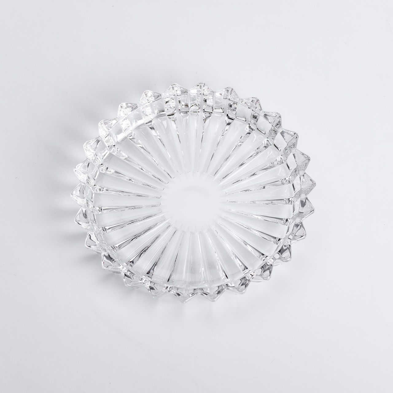 Набір із 6 тарілок для подачі по 12 см скляні прозорі круглі