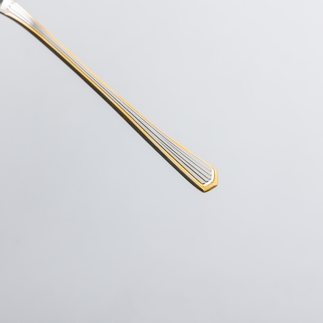 Набір кавових ложок 6 штук з нержавіючої сталі ложки для кави 12.3 см Срібло із золотим обрамленням