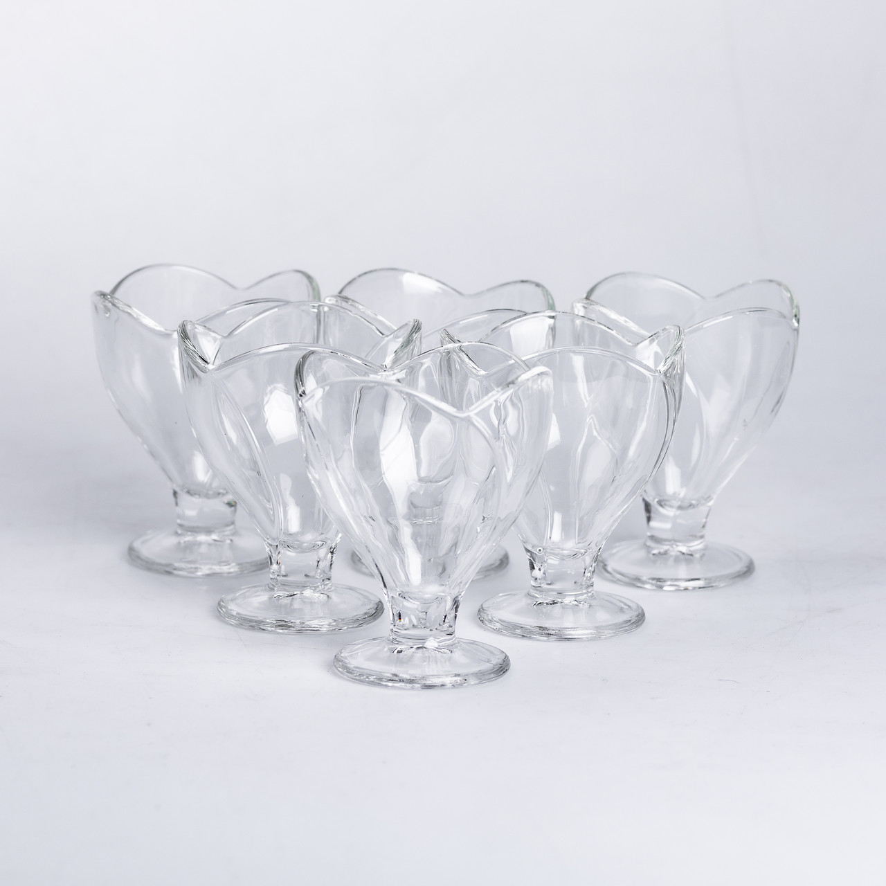 Набір креманок на ніжці 6 шт креманки скляні для десертів, морозива, желе набір 180 мл