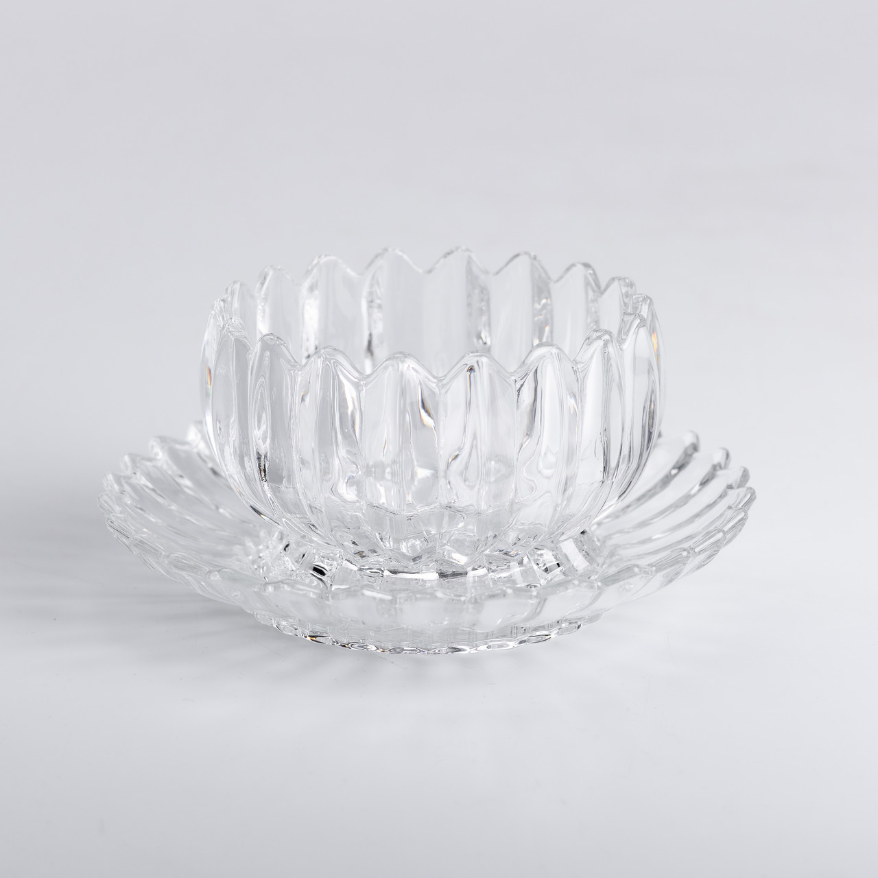 Набір піал із блюдцем 6 шт зі скла 300 мл для десертів