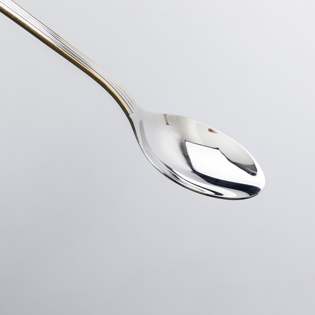 Набір столових ложок 6 штук ножі з нержавіючої сталі набір ложок 20.7 см Срібло із золотим обрамленням