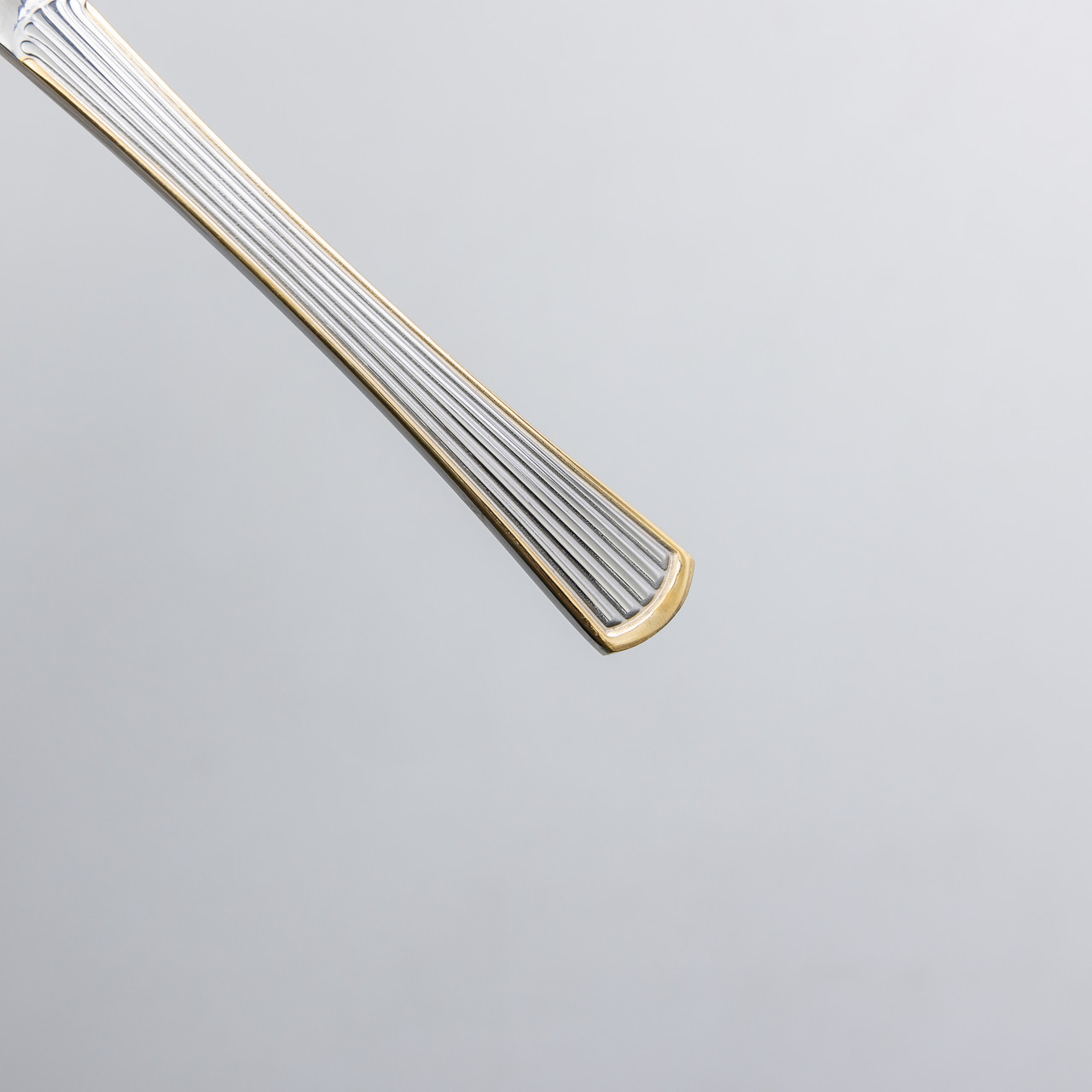 Набір столових ножів 6 штук ножі сервірувальні з нержавіючої сталі 22.5 см Срібло із золотим обрамленням