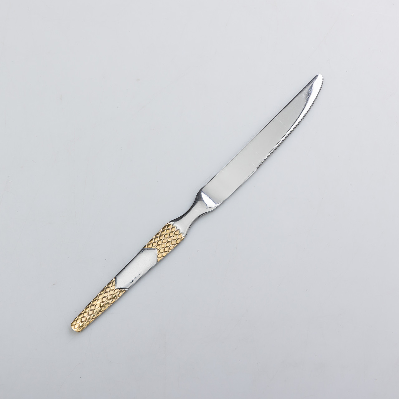 Набір столових ножів 6 штук ножі сервірувальні з нержавіючої сталі 22.7 см Срібло з золотом