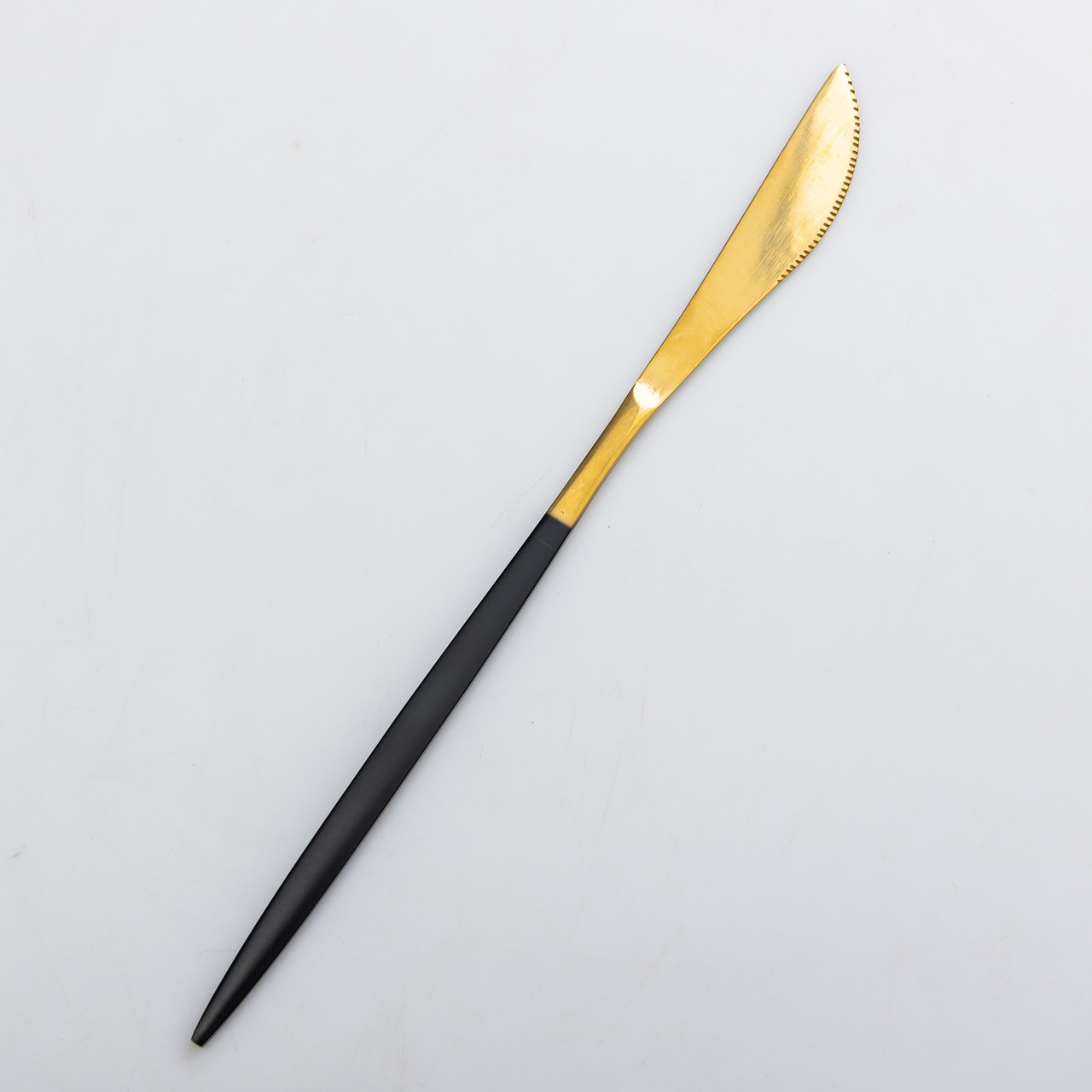 Набір столових ножів 6 штук ножі сервірувальні столові 22.5 см Чорний із золотом