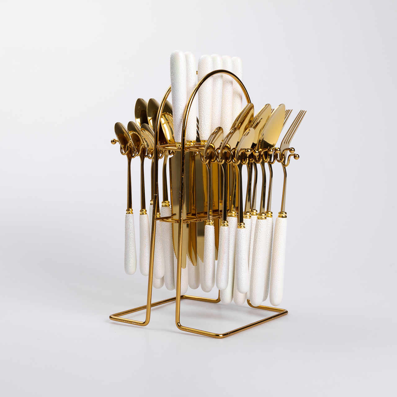 Набір столових приборів на підставці 24 предмети столовий набір на 6 персон Білий