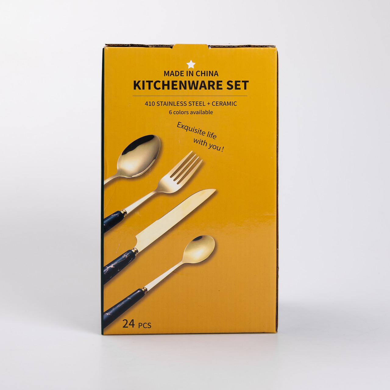 Набір столових приборів на підставці 24 предмети столовий набір на 6 персон Білий