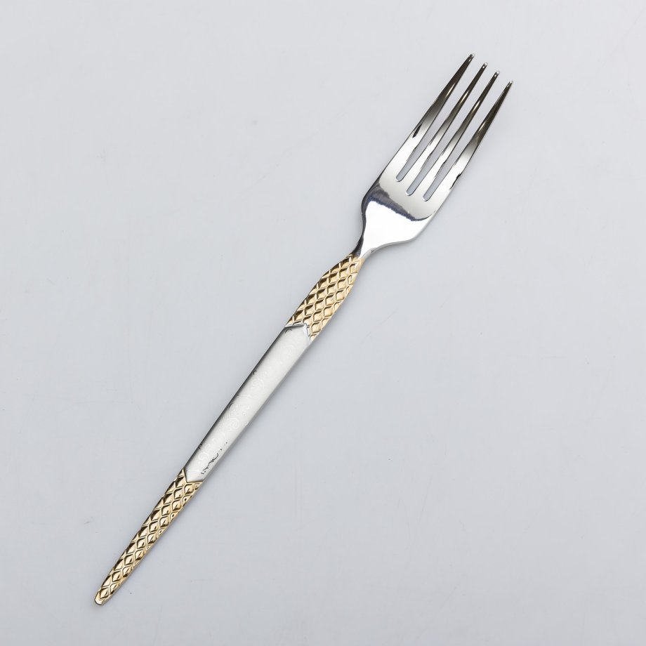 Набір столових виделок 6 штук виделка з нержавіючої сталі 21 см Срібло з золотом