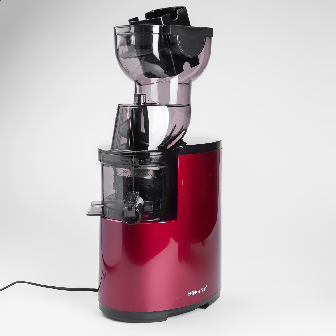 Соковижималка шнекова для томатів 300 Вт 2 швидкості Червоний Sokany