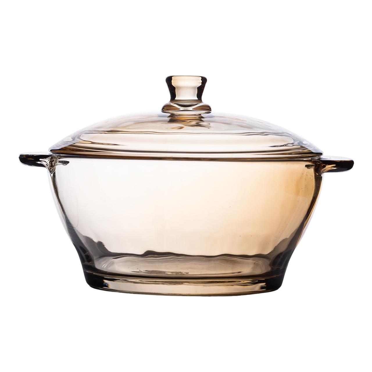 Супниця із кришкою скляна Ø 15.5 см бульйонниця 1 л для гарячих страв