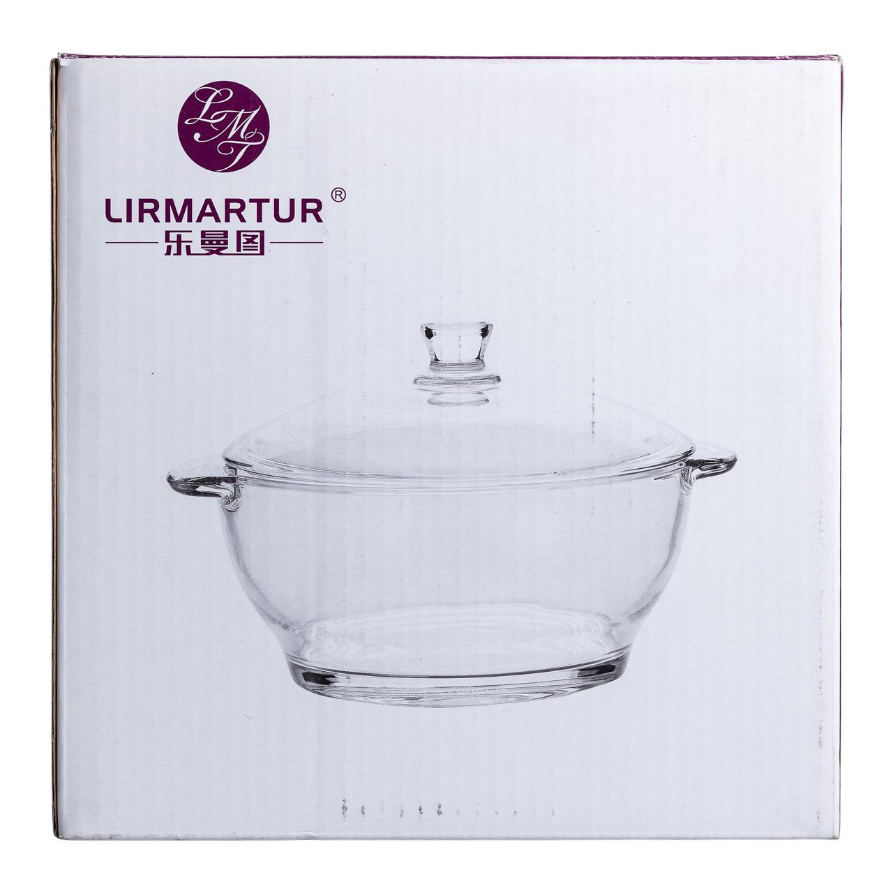 Супниця із кришкою скляна Ø 15.5 см бульйонниця 1 л для гарячих страв