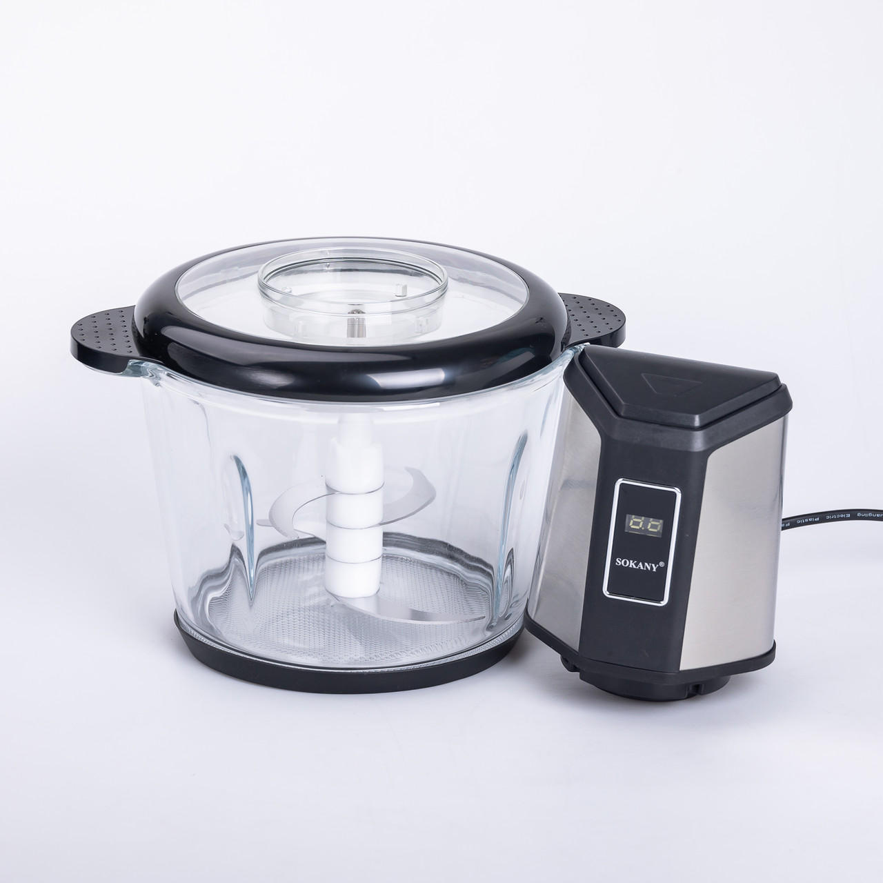 Чопер подрібнювач 800 Вт 4 леза з чашею на 3 літри 2 швидкості м'ясорубка Sokany