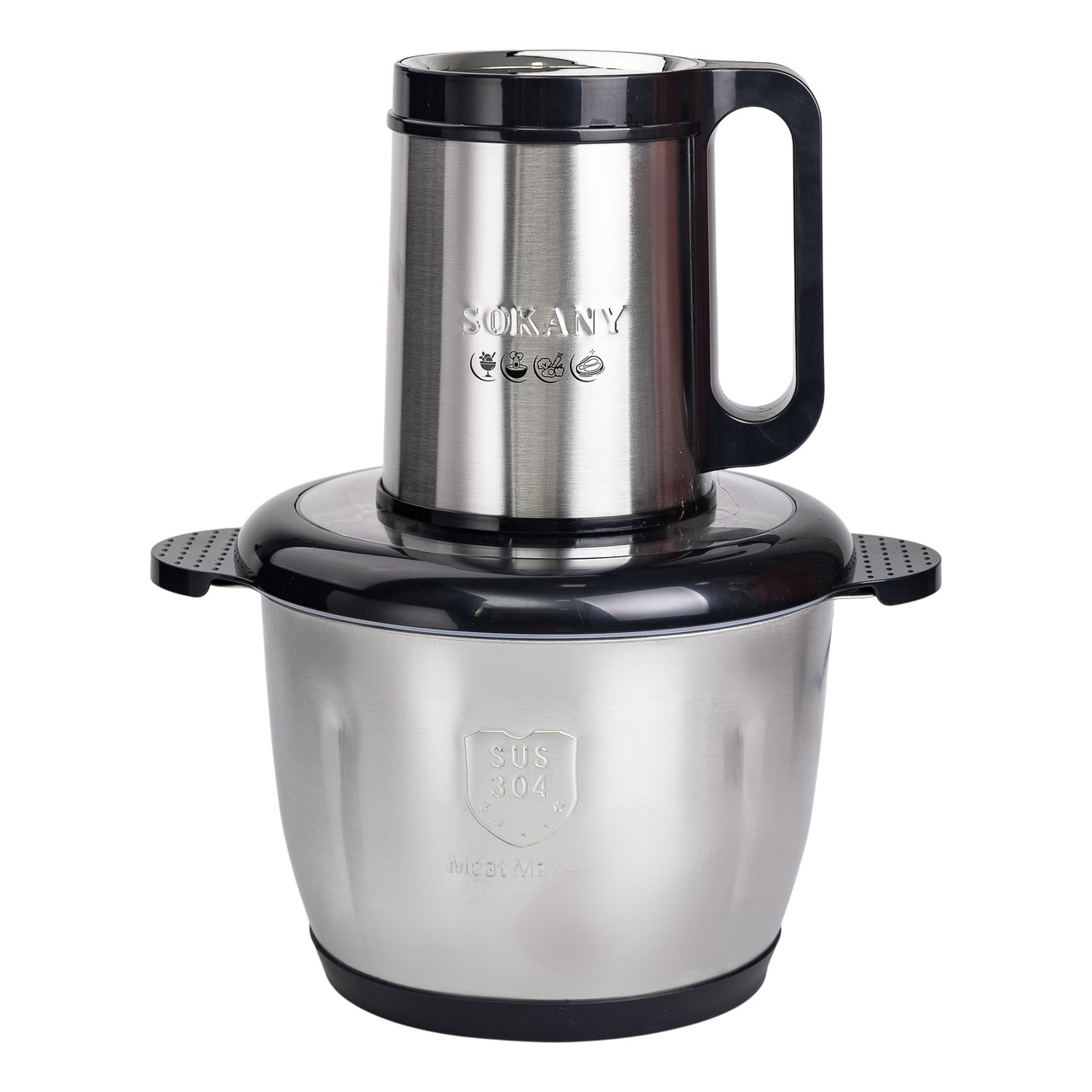 Чопер подрібнювач 800 Вт 4 леза з чашею на 3 літри м'ясорубка Sokany