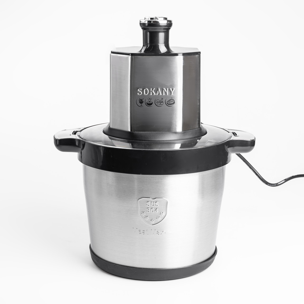 Чопер подрібнювач 800 Вт з чашею на 8 літрів 6 лез м'ясорубка Sokany