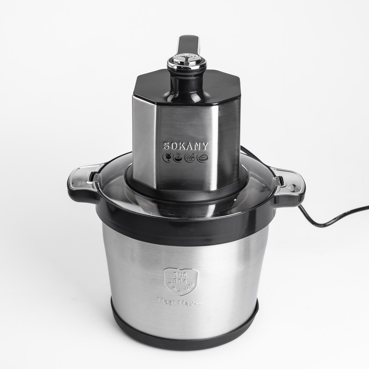 Чопер подрібнювач 800 Вт з чашею на 8 літрів 6 лез м'ясорубка Sokany