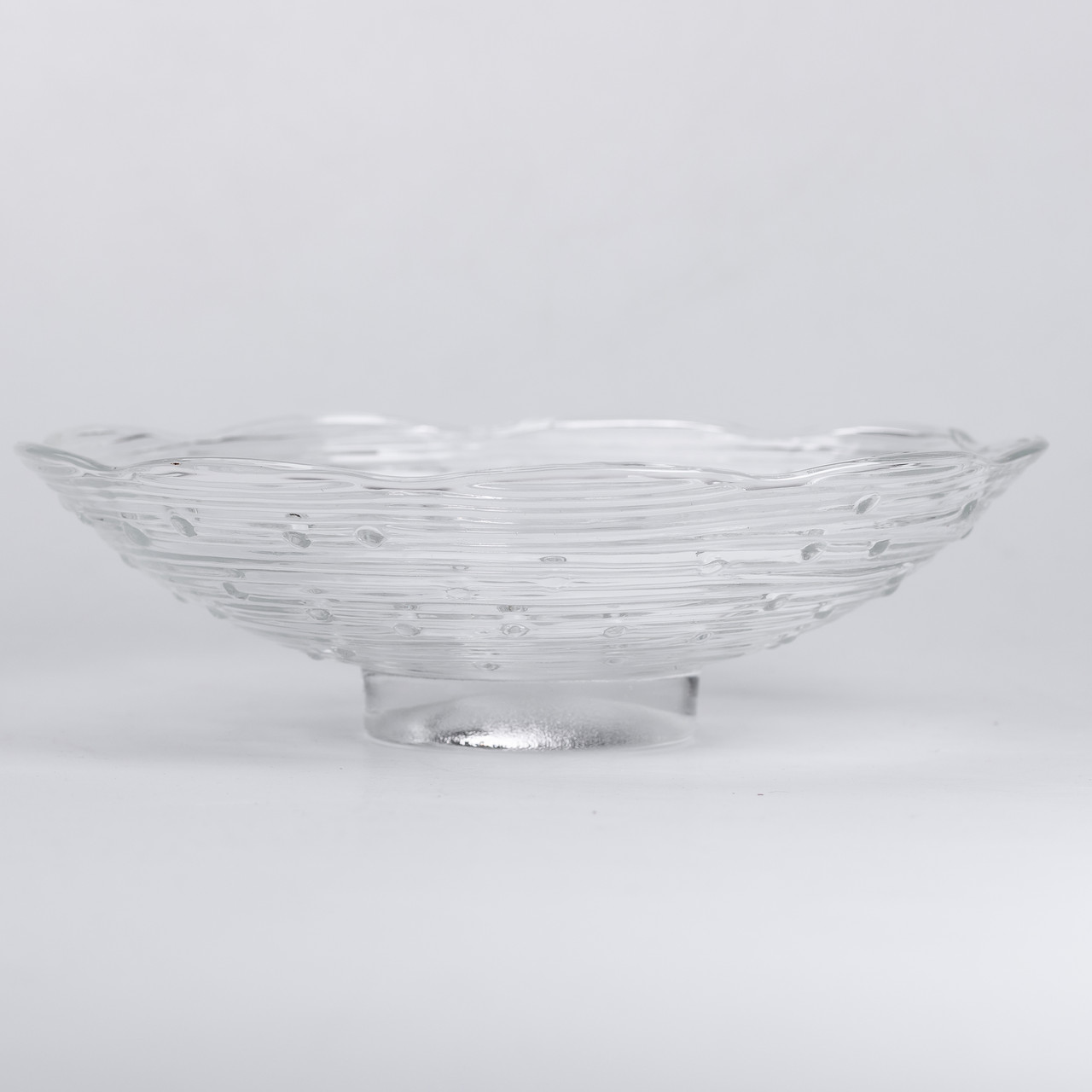 Фруктовниця скляна Ø23 ваза для фруктів Листя лотоса