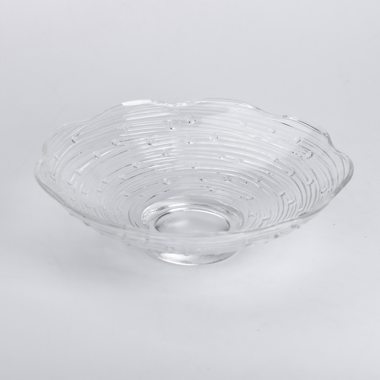 Фруктовниця скляна Ø23 ваза для фруктів Листя лотоса