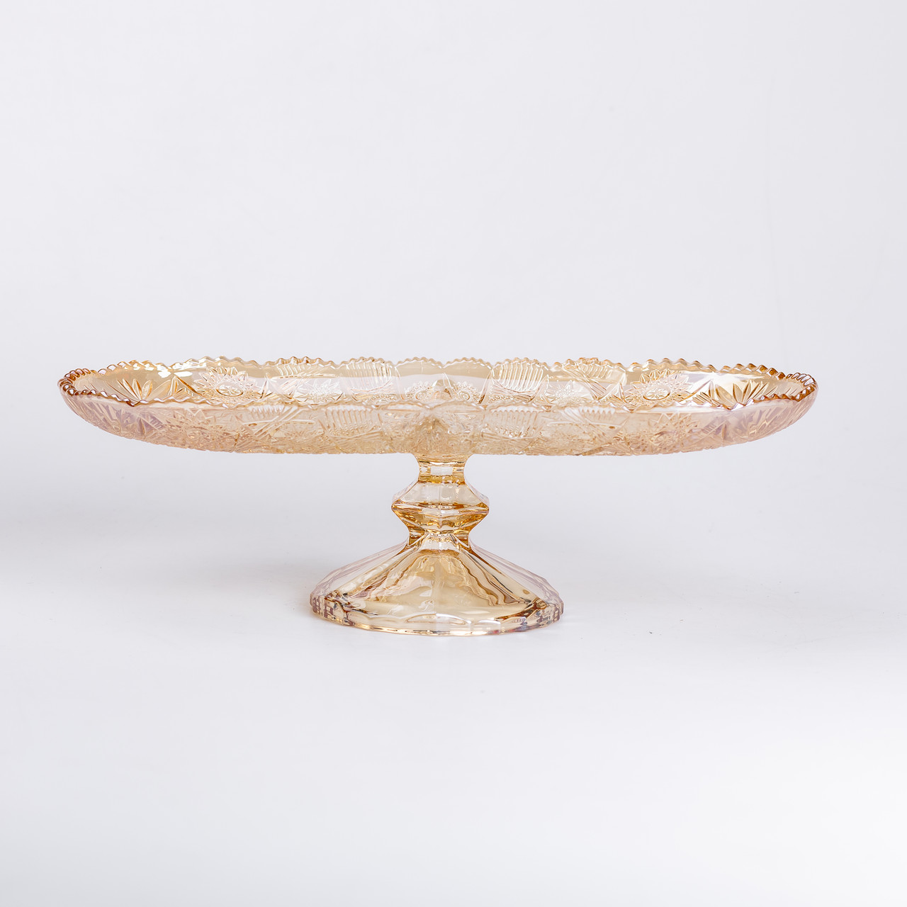 Фруктовниця скляна на ніжці 33.5х15х10.5 см овальна ваза для фруктів