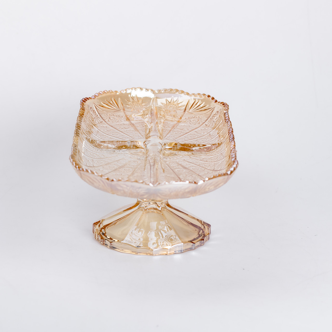 Фруктовниця скляна на ніжці 33.5х15х10.5 см овальна ваза для фруктів