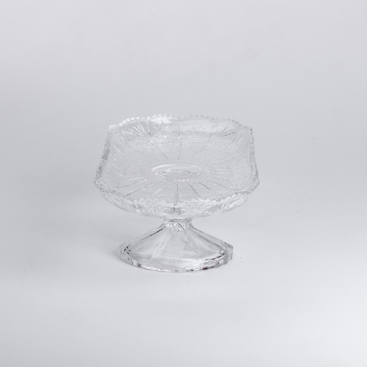 Фруктовниця скляна на ніжці 33.5х15х10 см овальна ваза для фруктів