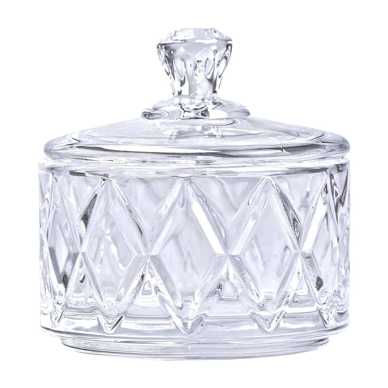 Цукерниця з кришкою Ø 6.5 см ваза цукерниця кругла скляна