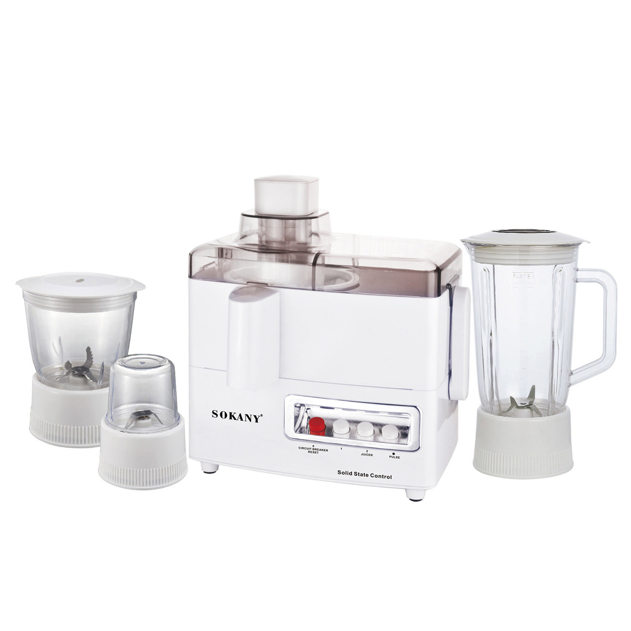 Кухонний комбайн із соковижималкою та кавомолкою 4 в 1 блендер 800 Вт Sokany