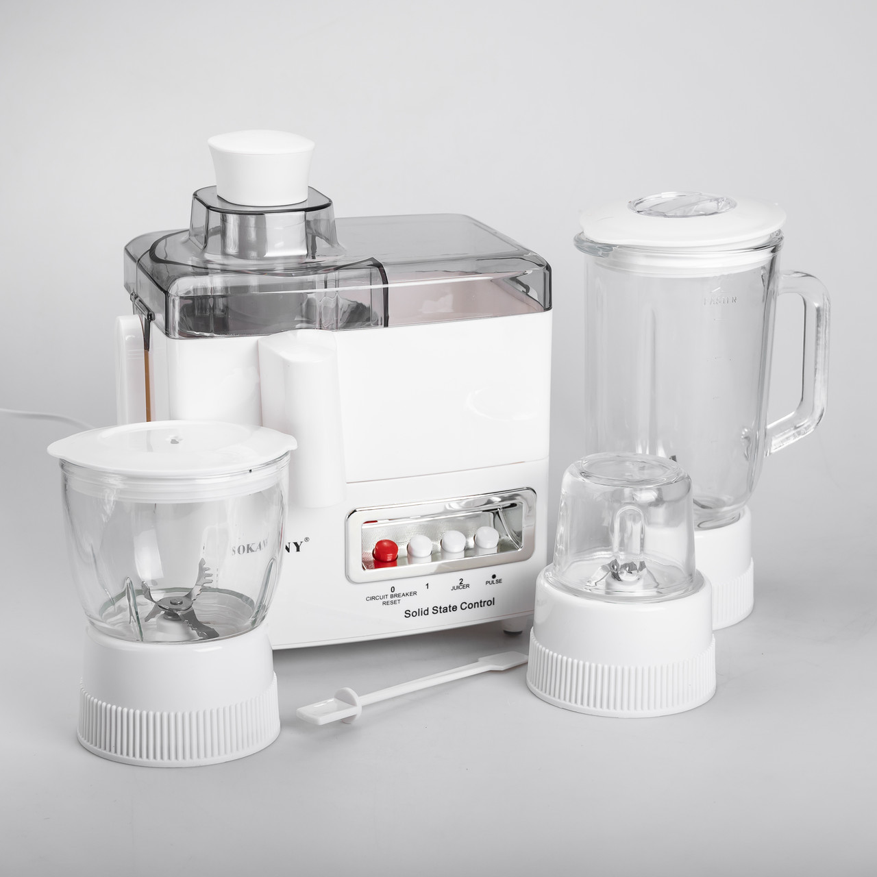 Кухонний комбайн із соковижималкою та кавомолкою 4 в 1 блендер 800 Вт Sokany