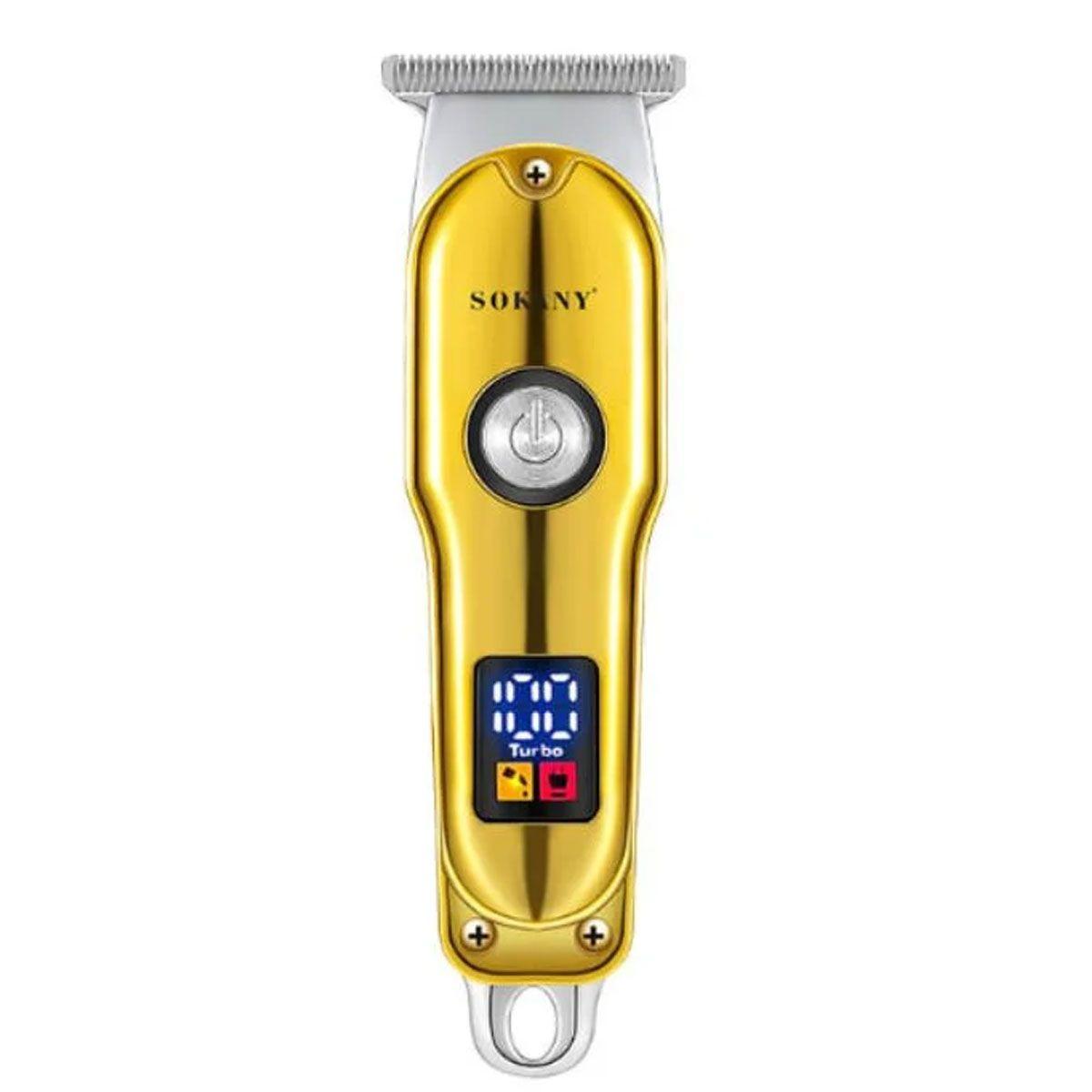 Машинка для стрижки волосся акумуляторна 1200 mAh професійні Золотиста Sokany