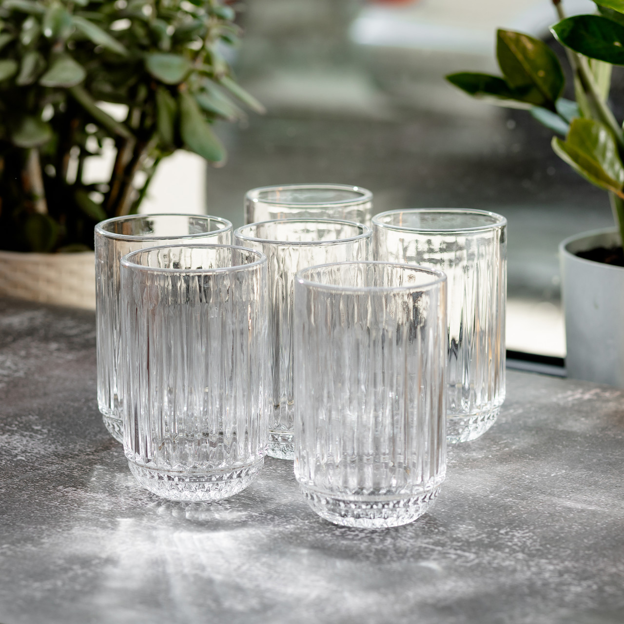 Набор склянок з товстого скла 6 шт скляні стакани 500 мл для холодних напоїв скляні стакани 500 мл