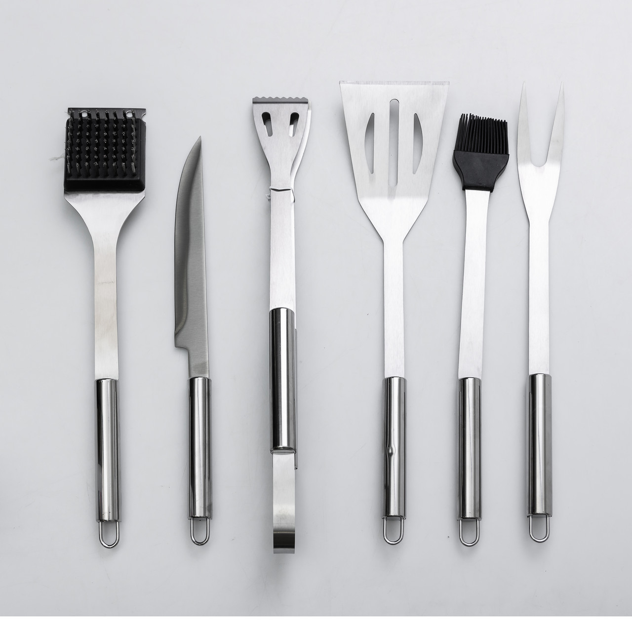 Набір аксесуарів для барбекю, мангала, гриля 6 предметів 40х10х5 см мангальне приладдя