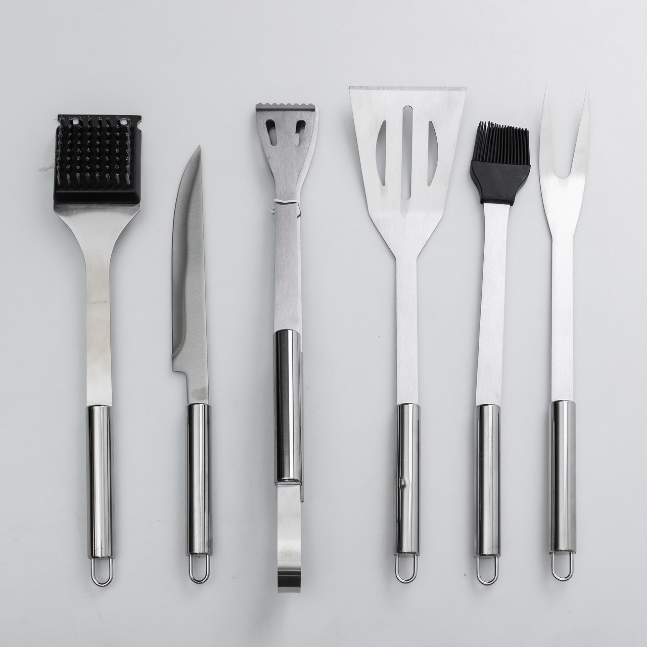 Набір аксесуарів для барбекю, мангала, гриля 6 предметів 40х10х5 см мангальне приладдя