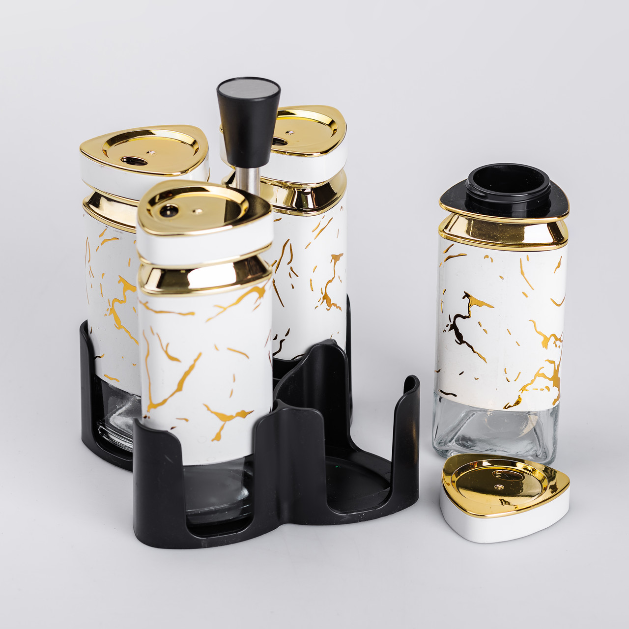 Набір баночок для спецій 4 шт 120 мл карусель для зберігання спецій