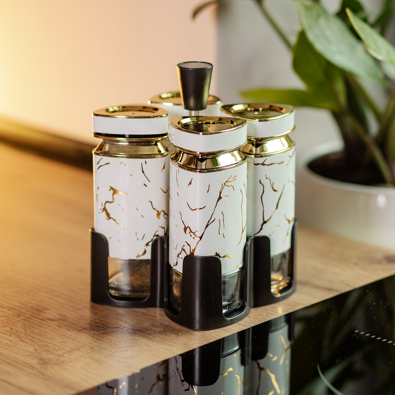 Набір баночок для спецій 4 шт 120 мл карусель для зберігання спецій