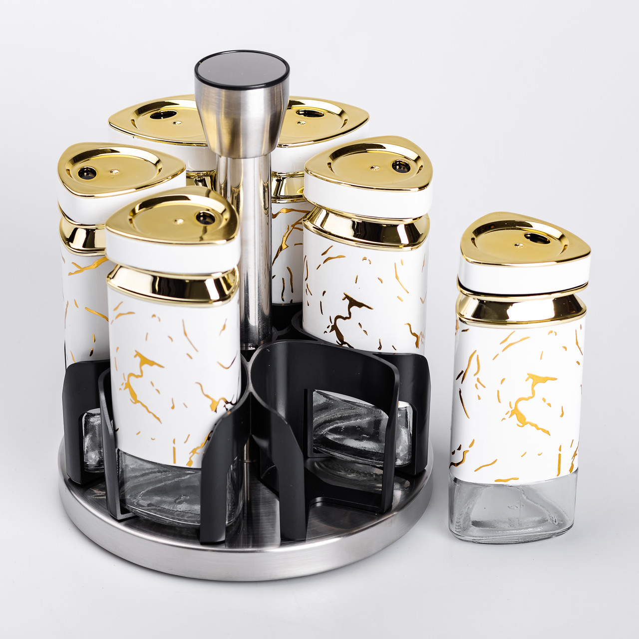 Набір баночок для спецій 6 шт 120 мл карусель для зберігання спецій 6 шт 120 мл