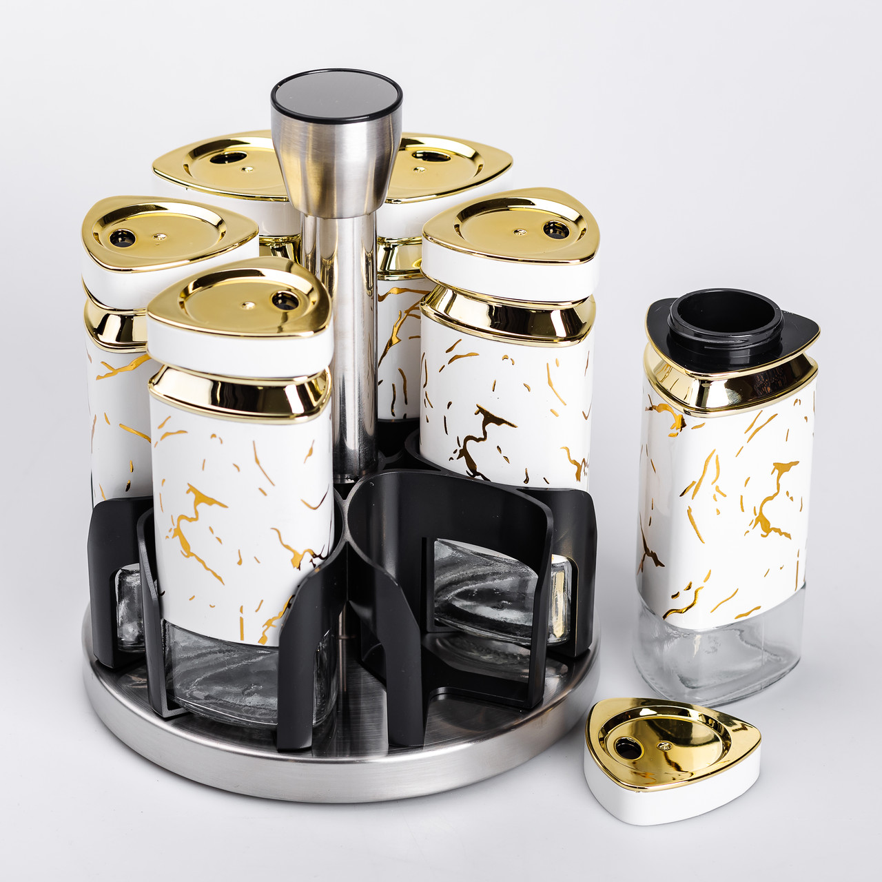 Набір баночок для спецій 6 шт 120 мл карусель для зберігання спецій 6 шт 120 мл